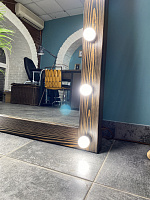 Гримерное зеркало П-образное в деревянной раме — фото 2