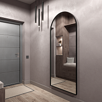 Арочное зеркало в чёрной металлической раме «Глинт»180 см — фото 1