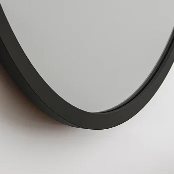Круглое зеркало в черной МДФ раме